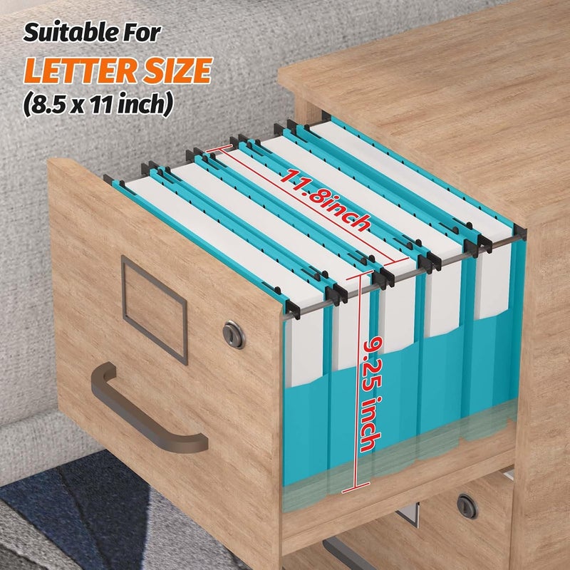 SHUTEX Extra Capacity Plastic Hanging File Folders,12 Pack Reinforced Expanding Hang Folder Letter Size,Accordian Pocket,Heavy Duty 2 Inch Expansion, Hard Hanging Folder Organizer for Office Home,Blue - Image 3